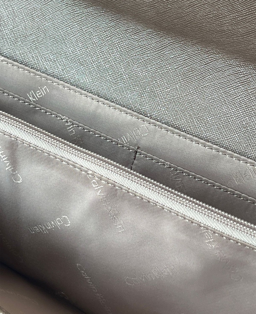 Calvin Klein Metallic Taupe Clutch Bag