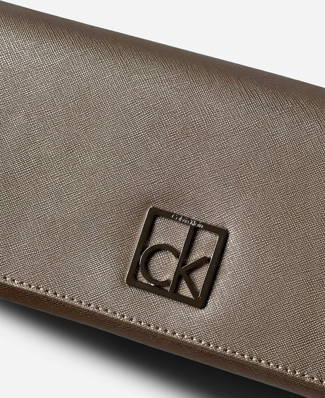 Calvin Klein Metallic Taupe Clutch Bag