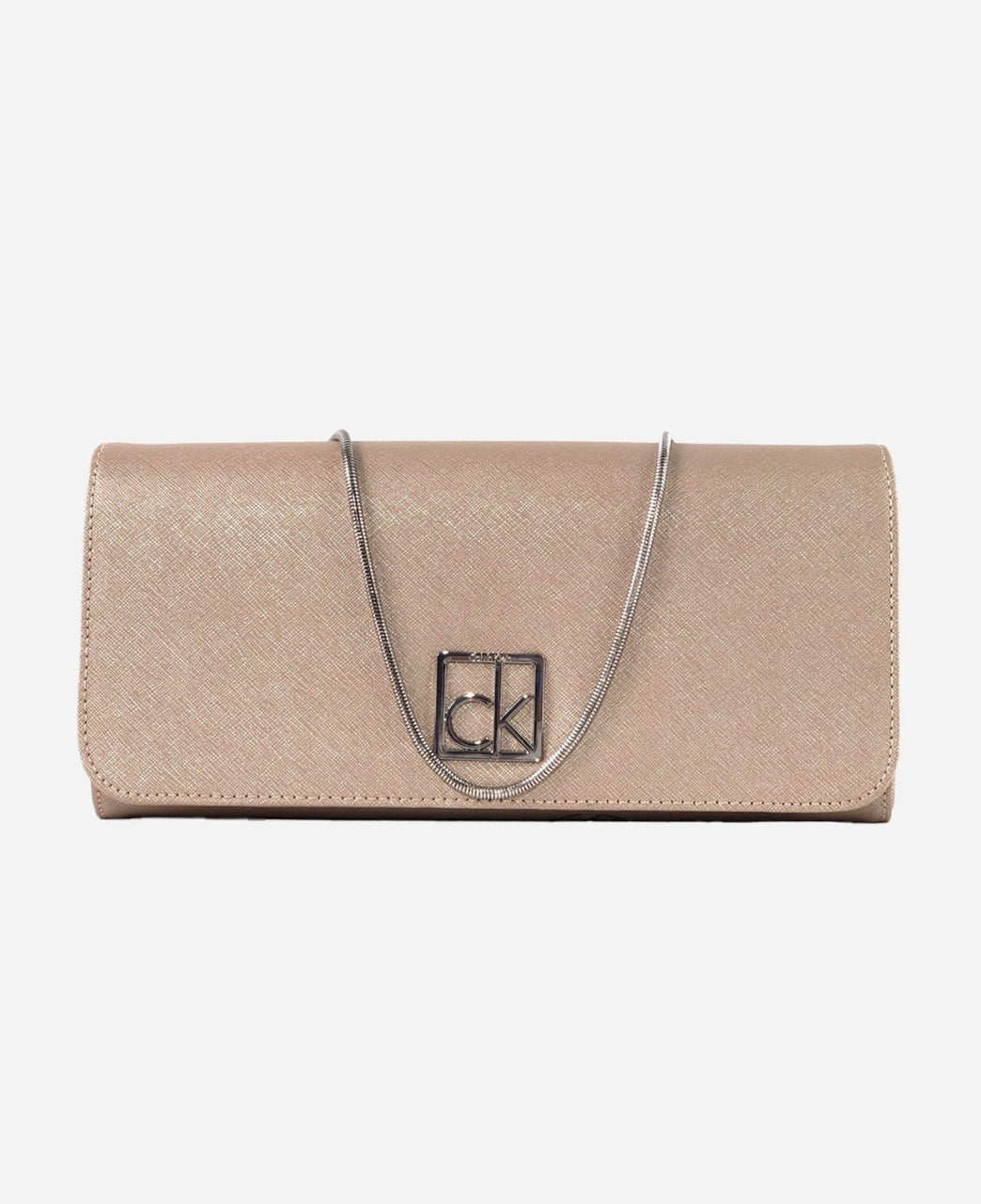 Calvin Klein Metallic Taupe Clutch Bag