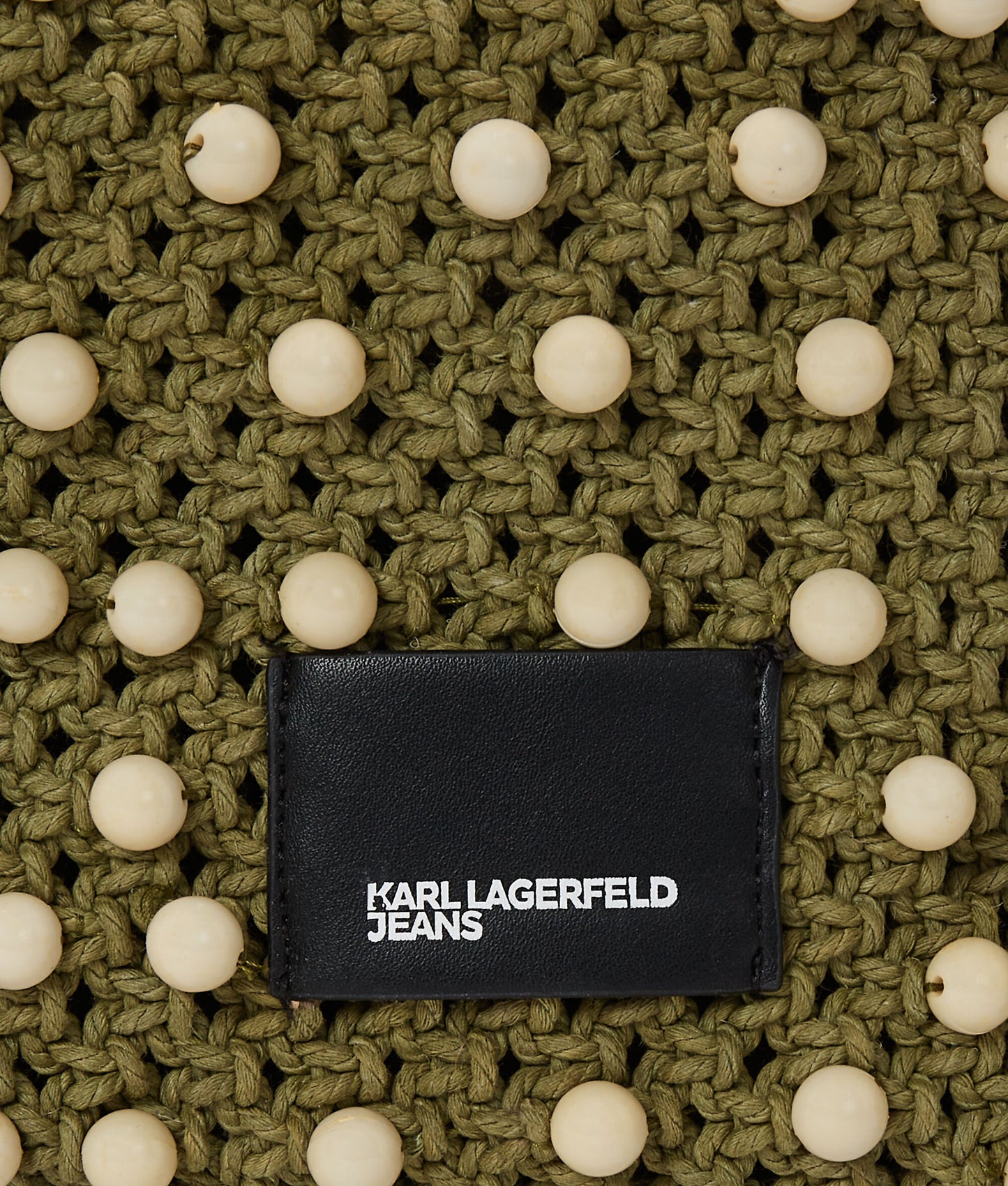 Karl Lagerfeld Crochet Beaded Top Handle Bag