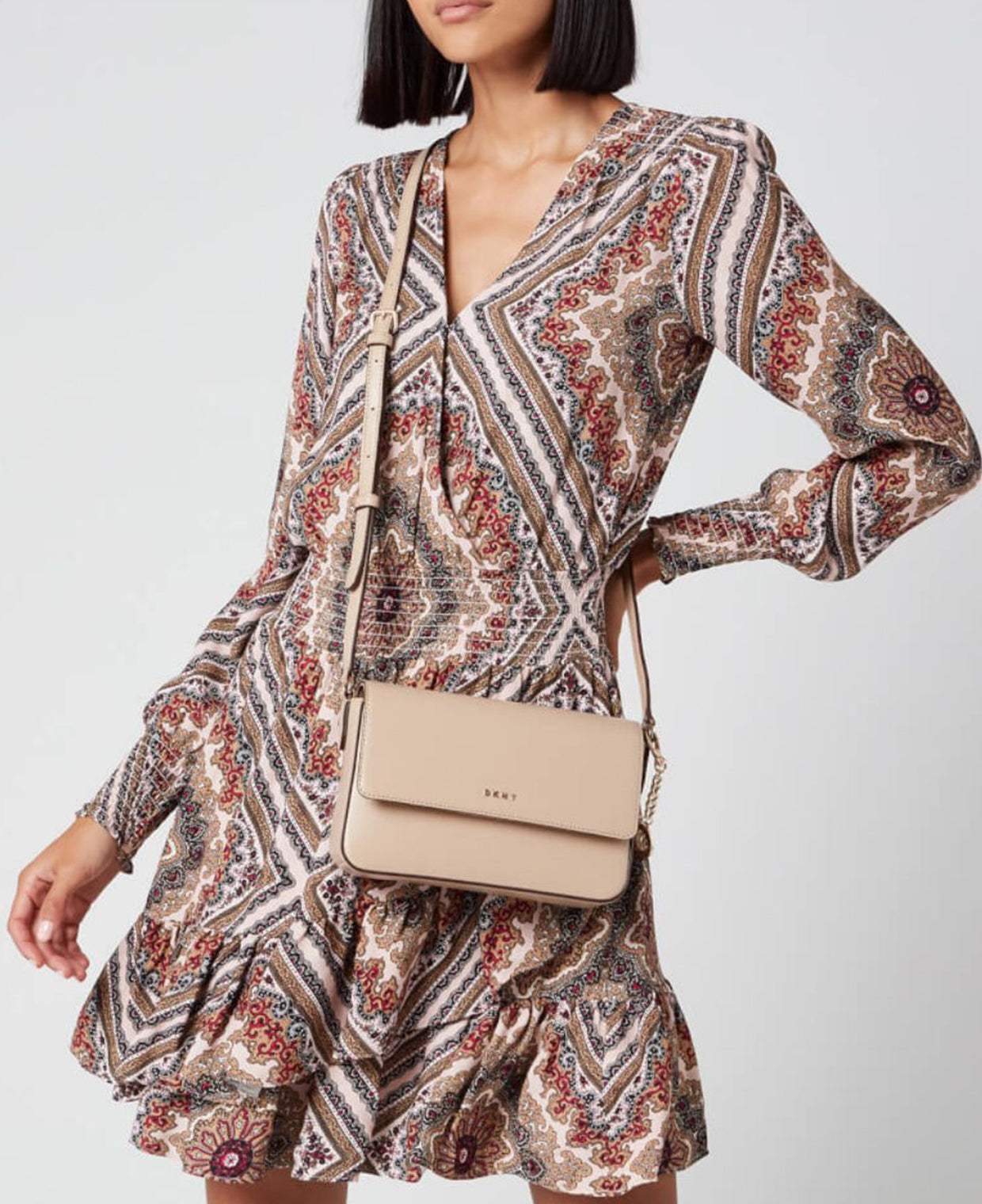 DKNY Nude Bryant Flap Crossbody Bag