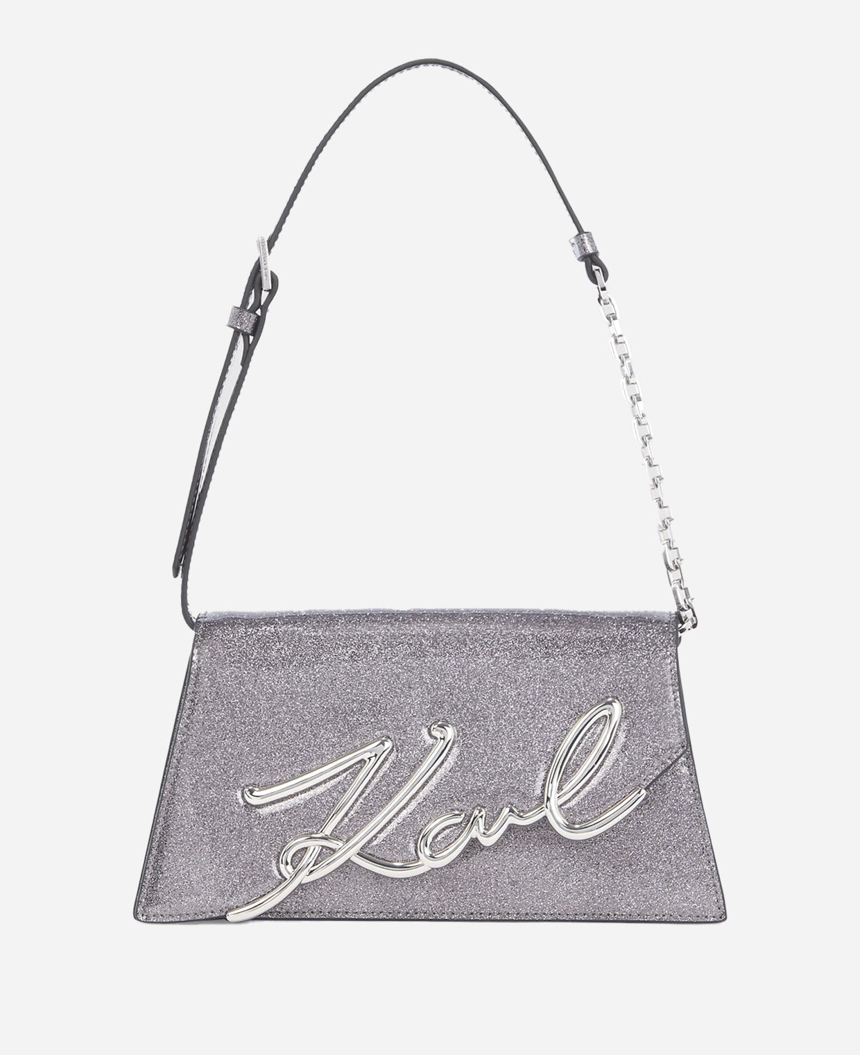 Karl Lagerfeld K/Signature Glitter Medium Shoulder Bag