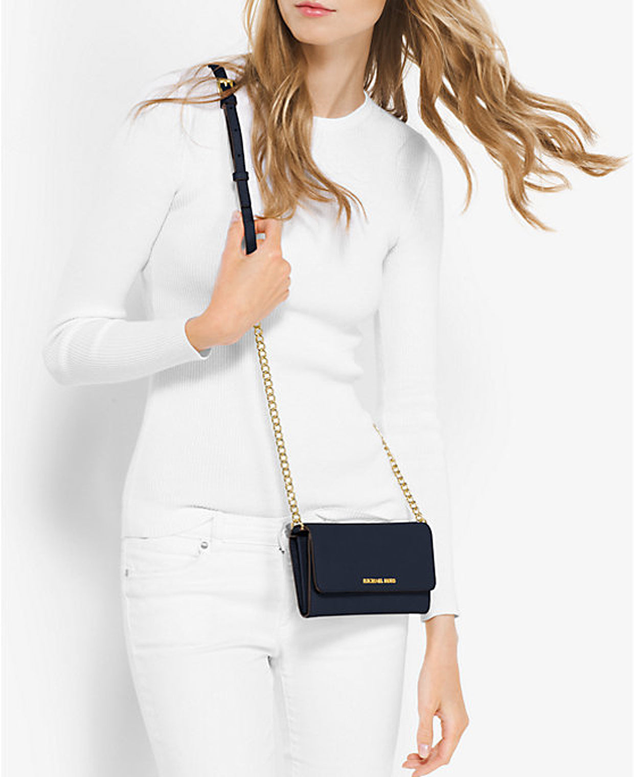 Michael Kors Jet Set Travel Saffiano Leather Wallet Bag