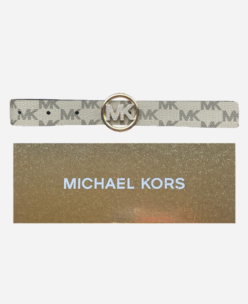 Michael Kors Signature Reversible Pave Logo Belt