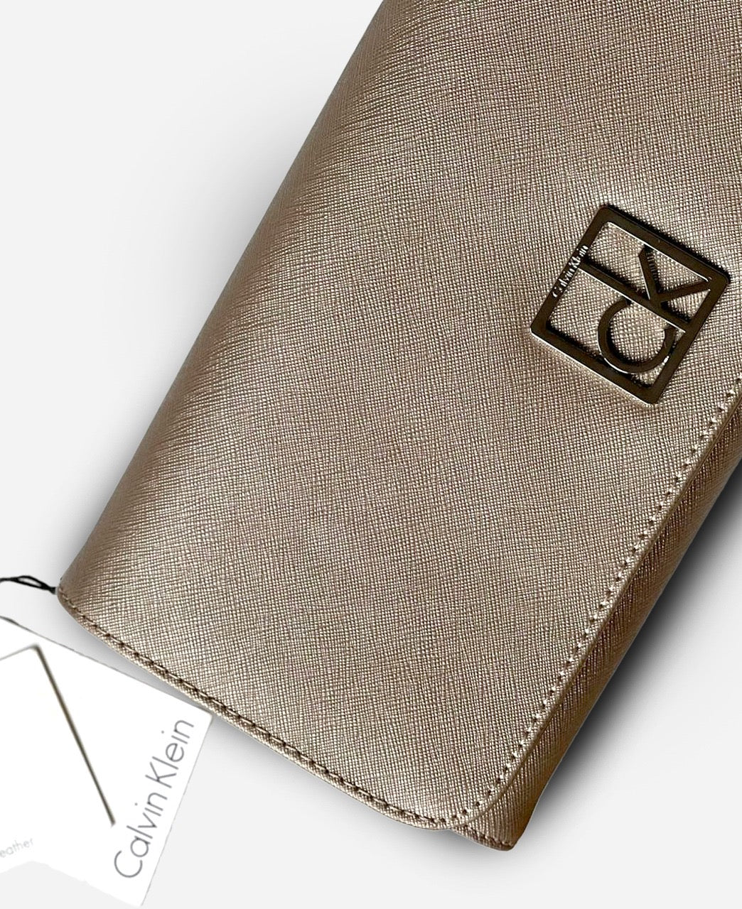 Calvin Klein Metallic Taupe Clutch Bag