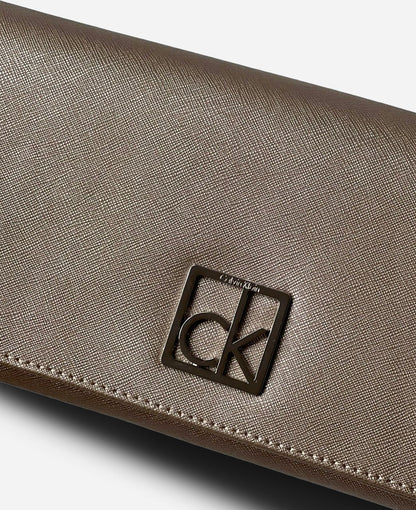 Calvin Klein Metallic Taupe Clutch Bag