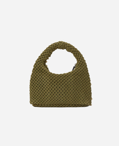 Karl Lagerfeld Crochet Beaded Top Handle Bag