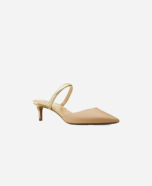 Michael Kors Jessa Flex Leather Kitten Mule
