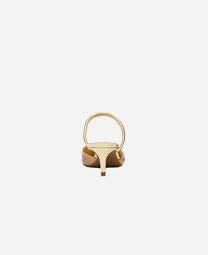 Michael Kors Jessa Flex Leather Kitten Mule