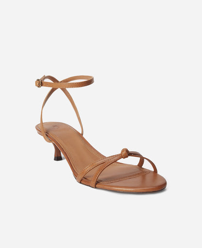 Polo Ralph Lauren Leather Kitten-Heel Sandal