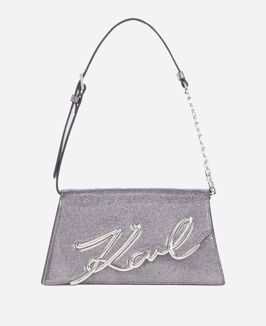 Karl Lagerfeld K/Signature Glitter Medium Shoulder Bag